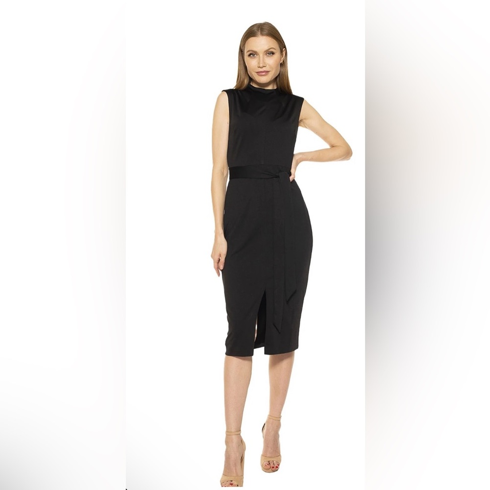 Alexia Admor Black Midi Dress - the Fara